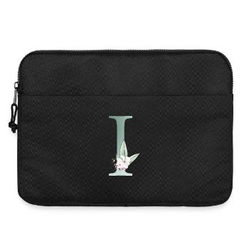 I Monogramm, Floral, personalisierbar - Laptoptasche 15" - Schwarz - Vorne