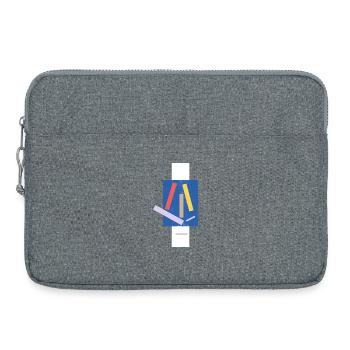 Impression artistique abstraite avec des blocs de couleurs - Sacoche pour ordinateur portable 15 pouces - gris chiné - Devant