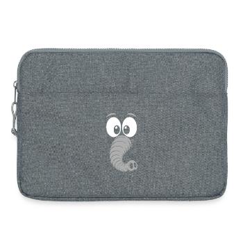 Elefant | Big Face Kostüm Karneval Verkleidung - Laptoptasche 15" - Grau meliert - Vorne