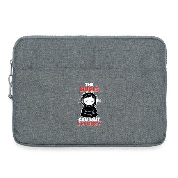 Cozy Zen Casque The World Can Wait - Sacoche pour ordinateur portable 15 pouces - gris chiné - Devant