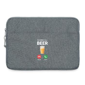 Bier Incoming Call Beer JGA Herren Männerabend - Laptop bag 15" - heather grey - Front