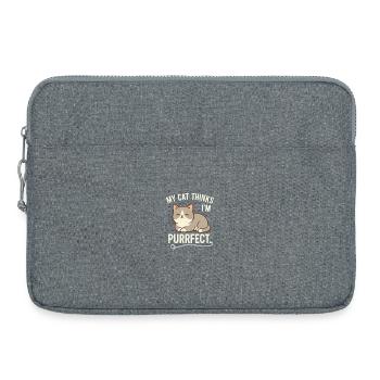 Purrrfect Cat Thinks I'm purrfect - Laptop bag 15" - heather grey - Front
