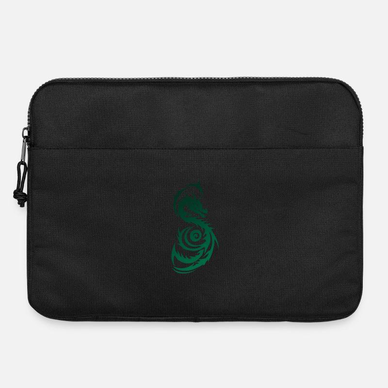 Grüner Tribal Fantasy Drache - Laptoptasche 15" - Schwarz