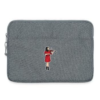 Dessin de violoniste - Sacoche pour ordinateur portable 15 pouces - gris chiné - Devant