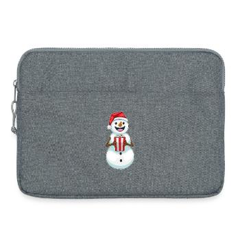Snowman Christmas Popcorn - Laptop bag 15" - heather grey - Front