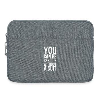 you can be serious without a suit - Laptop bag 15" - heather grey - Front