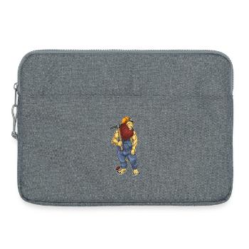 Lion Miner Pickaxe Mining - Laptop bag 15" - heather grey - Front