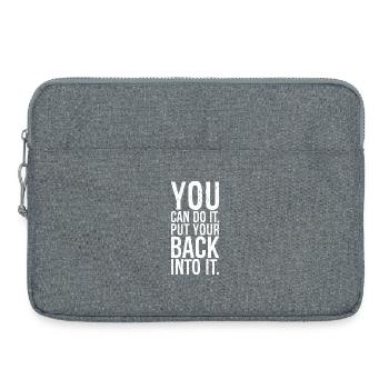 Du kannst es schaffen, steck deinen Rücken hinein - Laptoptasche 15" - Grau meliert - Vorne