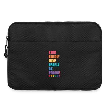 LGBTQ Pride Month - Kiss Boldly, Love Freely - Laptop bag 15" - black - Front