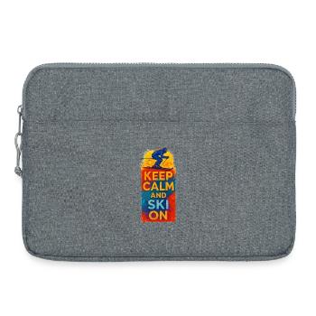 Keep Calm and Ski On - Sacoche pour ordinateur portable 15 pouces - gris chiné - Devant