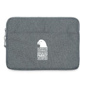 Expressions du perroquet gris Drôle de cadeau du perroquet gris - Sacoche pour ordinateur portable 15 pouces - gris chiné - Devant
