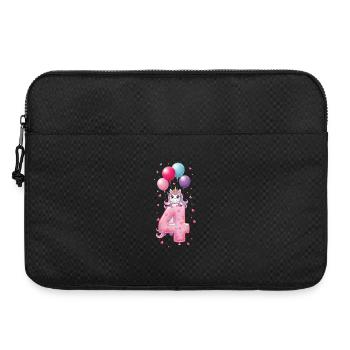 4e anniversaire de Fille Mignonne Licorne 4e - Sacoche pour ordinateur portable 15 pouces - noir - Devant