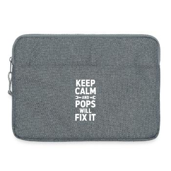 Keep Calm and Pops Will Fix It - Laptop bag 15" - heather grey - Front