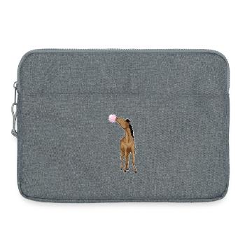 Pferd Kaugummi - Laptoptasche 15" - Grau meliert - Vorne
