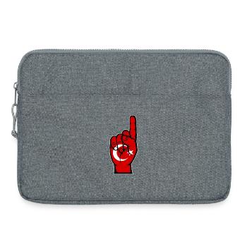 Drapeau de la Turquie numéro 1 - Sacoche pour ordinateur portable 15 pouces - gris chiné - Devant