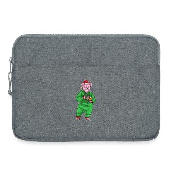 Nettoyant de Noël pour cochon - Sacoche pour ordinateur portable 15 pouces - gris chiné - Devant
