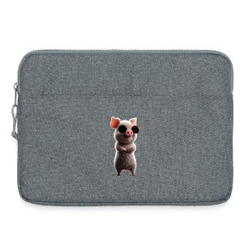 Pig Domestic Pig Sow Pigs Love Piggy - Laptop bag 15" - heather grey - Front