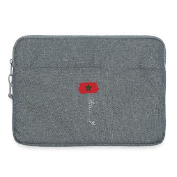 Maroc Flag Rouge Vert Emblème Pentagramme - Sacoche pour ordinateur portable 15 pouces - gris chiné - Devant