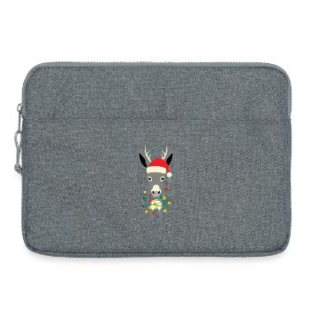 Donkey Elf Noël Drôle Cadeau - Sacoche pour ordinateur portable 15 pouces - gris chiné - Devant