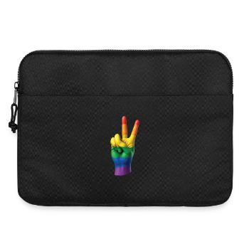 PRIDE PEACE HAND – Frieden & Liebe - Laptoptasche 15" - Schwarz - Vorne