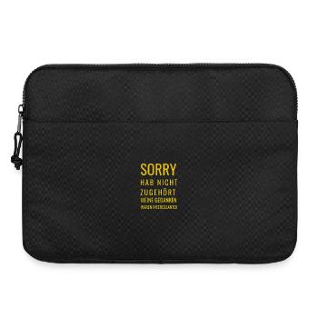 Gedanken wichtiger als Zuhören - Laptoptasche 15" - Schwarz - Vorne
