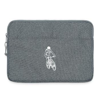 Mountain Biker Sketch - Laptop bag 15" - heather grey - Front