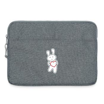 Häschen mit Herz: Liebe & Niedlichkeit - Laptoptasche 15" - Grau meliert - Vorne