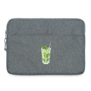 Lime Mint Mojito Illustration - Laptop bag 15" - heather grey - Front