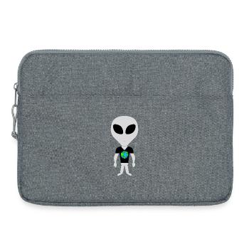 Nachhaltige Außerirdische mit der Erde - Laptoptasche 15" - Grau meliert - Vorne