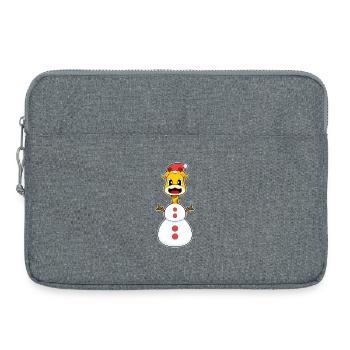 Girafe Noël bonhomme de neige - Sacoche pour ordinateur portable 15 pouces - gris chiné - Devant