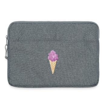 Eiscreme Icecream Eis Waffel Eiskrem Eisdiele lila - Laptoptasche 15" - Grau meliert - Vorne