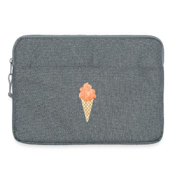 Eis Sommer Waffel Softeis Eiscreme süß fruchtig - Laptoptasche 15" - Grau meliert - Vorne