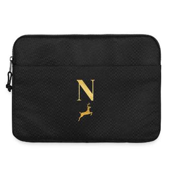 Buchstabe n Goldener Hirsch - Geschenkidee - Laptoptasche 15" - Schwarz - Vorne