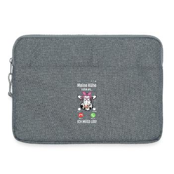 Meine Kühe Rufen An Ich Muss Los Bauer Bäuerin - Laptoptasche 15" - Grau meliert - Vorne