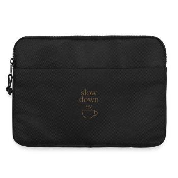 Ralentir | Moment café minimaliste - Sacoche pour ordinateur portable 15 pouces - noir - Devant
