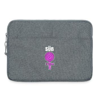 Süßigkeiten Spruch Naschkatzen Süß Nachspeise - Laptoptasche 15" - Grau meliert - Vorne