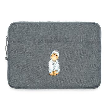 Cat bathing bathrobe - Laptop bag 15" - heather grey - Front