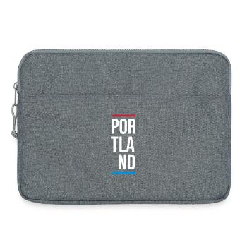 Portland USA City Vertikales Wortzeichen - Laptoptasche 15" - Grau meliert - Vorne