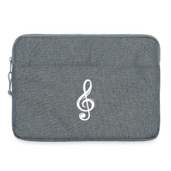 Notenschlüssel Symbol - Laptoptasche 15" - Grau meliert - Vorne