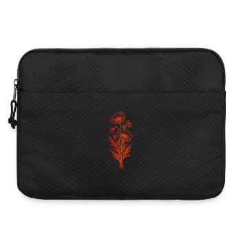 Mohnblume Linienkunst Minimalistisches Design  - Laptoptasche 15" - Schwarz - Vorne