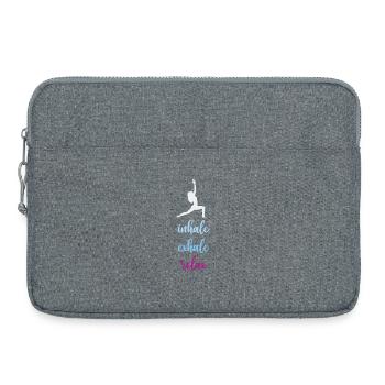 Yoga - Inspirez. Exhaler. Se détendre. - Sacoche pour ordinateur portable 15 pouces - gris chiné - Devant