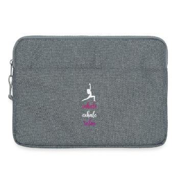 Yoga - Inhale. Exhale. Relax. - Laptop bag 15" - heather grey - Front