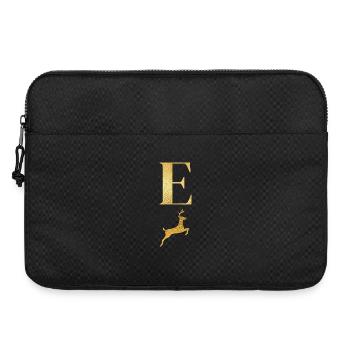 Buchstabe e goldener Hirsch - Geschenkidee - Laptoptasche 15" - Schwarz - Vorne