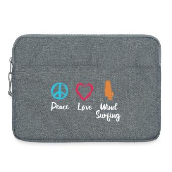 Frieden Liebe Windsurfen - Laptoptasche 15" - Grau meliert - Vorne