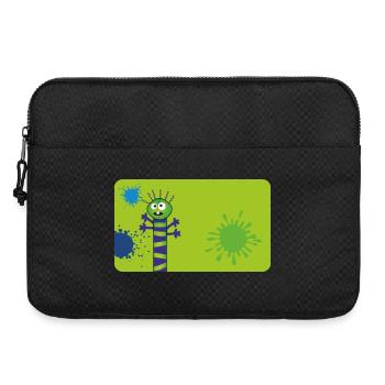 Langes dünnes Monster & Farbkleckse - grün blau - Laptoptasche 15" - Schwarz - Vorne