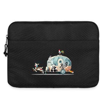 Tierische Reise – Wohnwagen voller Abenteuerlust - Laptoptasche 15" - Schwarz - Vorne
