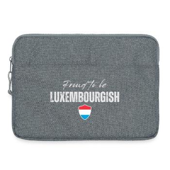 Drapeau du Luxembourg, fierté luxembourgeoise - Sacoche pour ordinateur portable 15 pouces - gris chiné - Devant