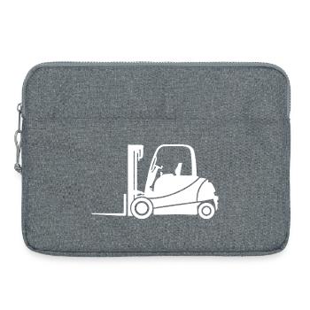 Silhouette de chariot élévateur : Transport et conducteur de chariot élévateur - Sacoche pour ordinateur portable 15 pouces - gris chiné - Devant