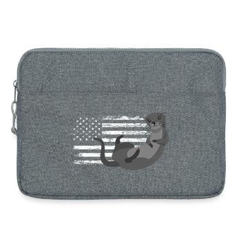 Loutre de mer dessin animé américain - Sacoche pour ordinateur portable 15 pouces - gris chiné - Devant