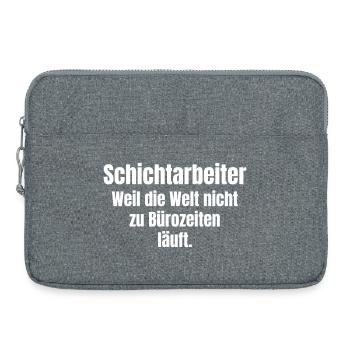 Shift worker saying office hours - Laptop bag 15" - heather grey - Front